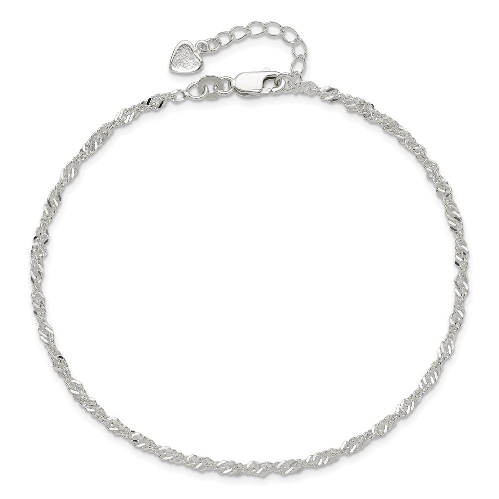 Sterling Silver D/C Polished with ext. Anklet