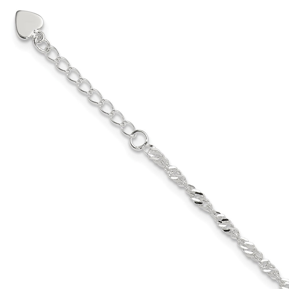 Sterling Silver D/C Polished with ext. Anklet