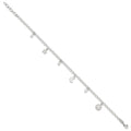 Sterling Silver Sun Moon Stars and Crystals Plus ext. Anklet
