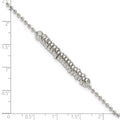 Sterling Silver Polished Fancy Love Ring Anklet