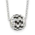 Sterling Silver Rhodium-plated Black and White Stellux Crystal Necklace
