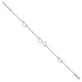 Sterling Silver Polished Heart Plus ext. Anklet