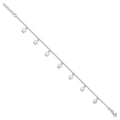 Sterling Silver Polished Turtle 9in Plus 1in Ext. Anklet