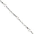 Sterling Silver Polished Moon and Star Plus Ext. Anklet