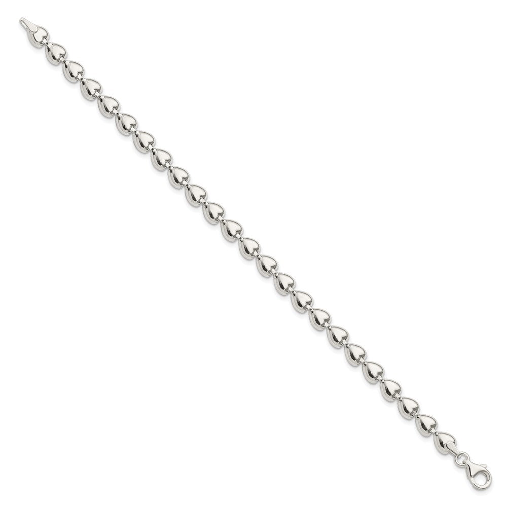 Sterling Silver Polished Heart Bracelet