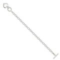 Sterling Silver Open Link Heart Bracelet