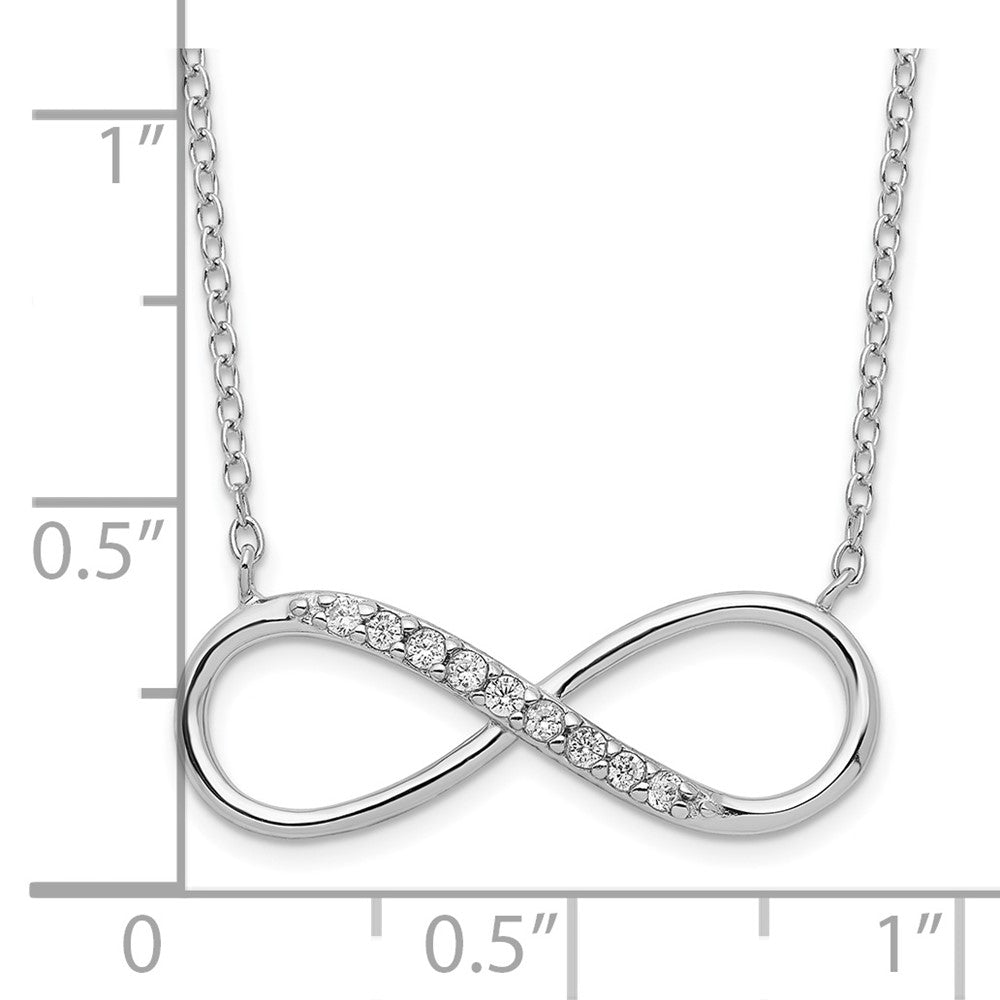 Sterling Silver Rhodium-plated with CZ Infinity w/ EXT Necklace