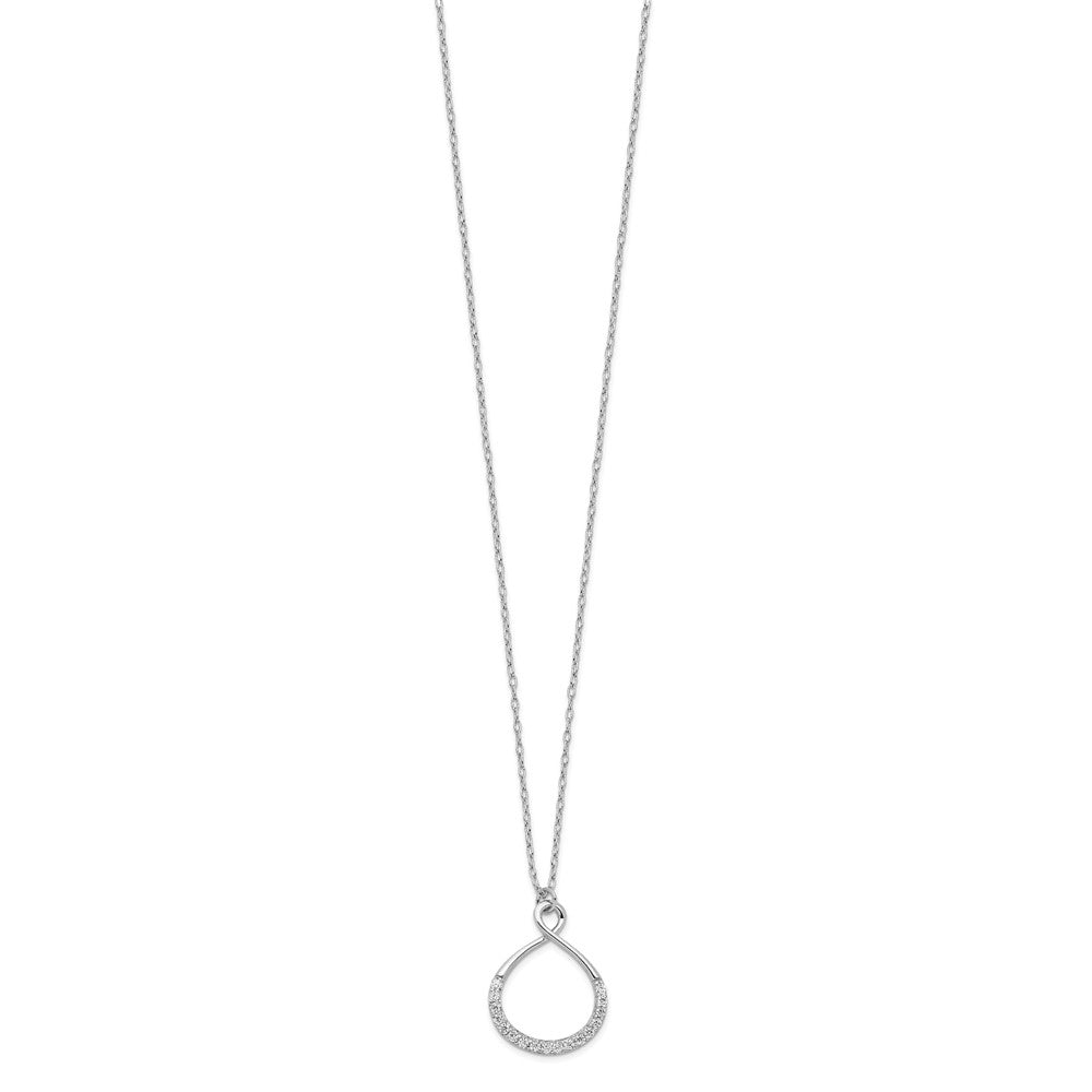 Sterling Silver Rhodium-plated with CZ Infinity w/ EXT Necklace