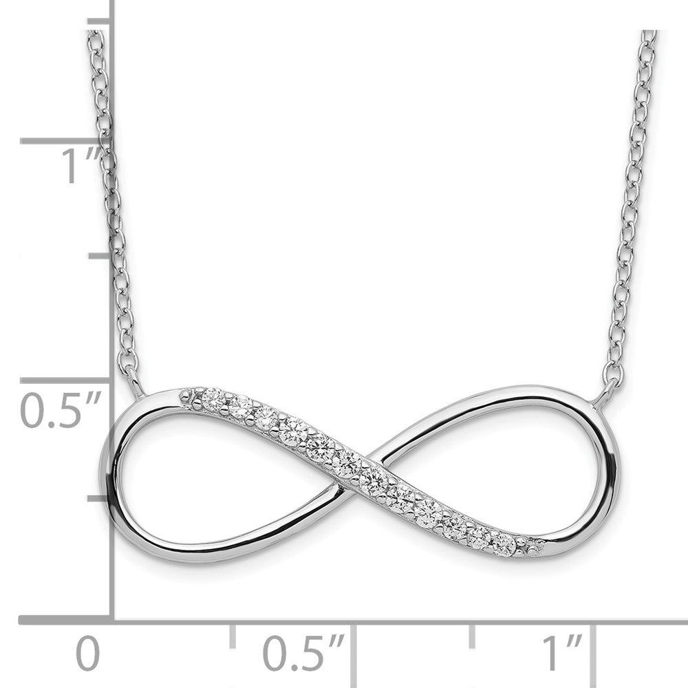 Sterling Silver Rhodium-plated with CZ Infinity w/ EXT Necklace