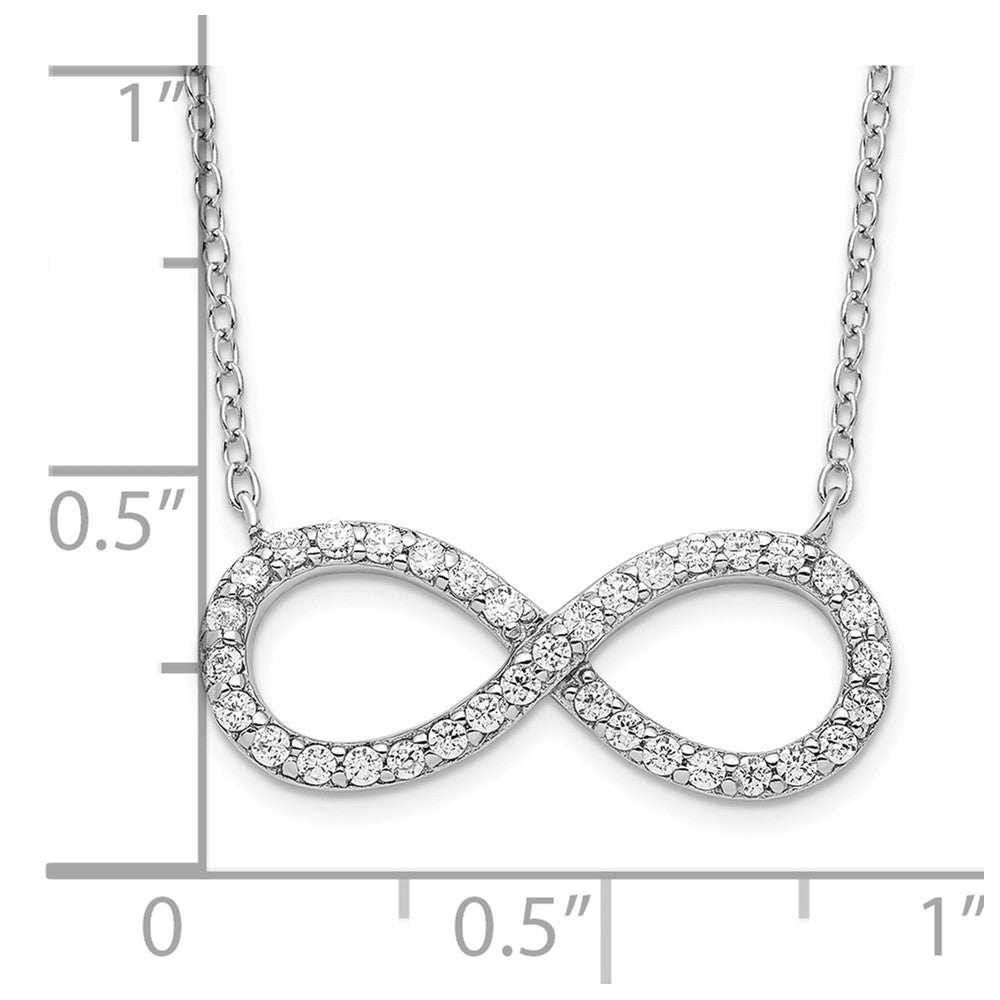 Sterling Silver Rhodium-plated with CZ Infinity w/ EXT Necklace