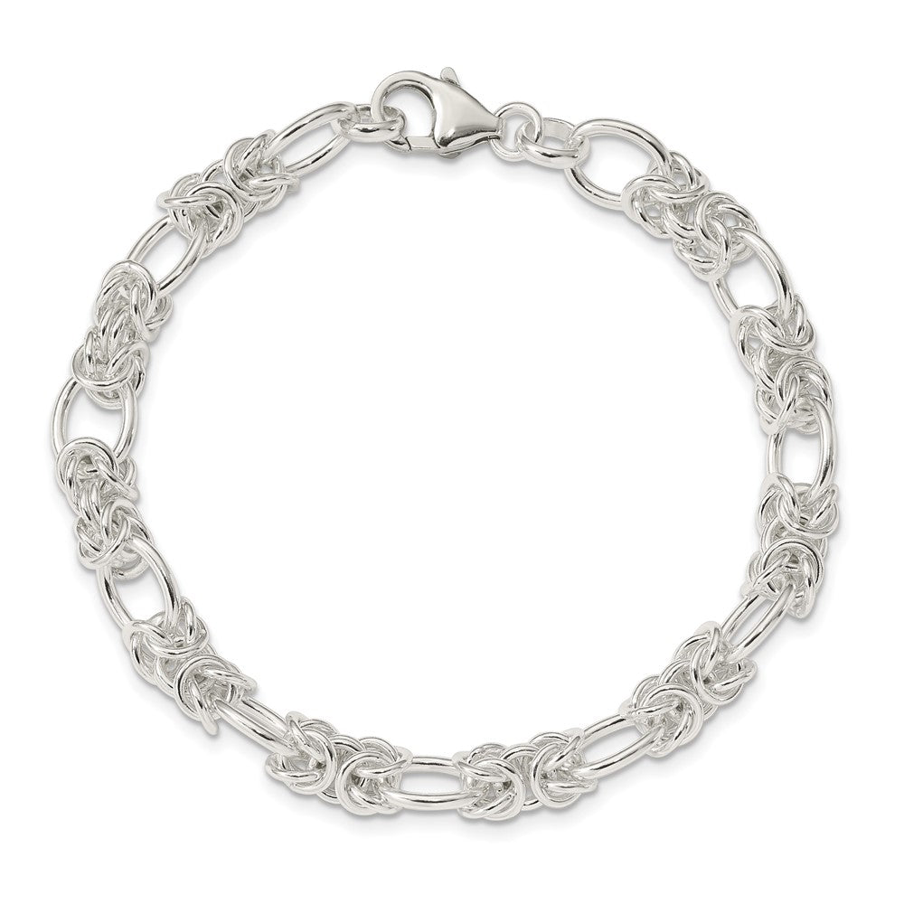 Sterling Silver Polished Fancy Link Bracelet