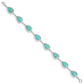 Sterling Silver Rhodium-plated Teardrop Synthetic Turquoise Bracelet
