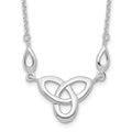 Sterling Silver Rhodium-plated Celtic Knot w/1.5in Ext Necklace
