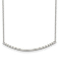 Sterling Silver Rhodium-plated Polished w/1 inch ext. Bar Necklace