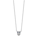 Sterling Silver RH-pltd Blue Glass Stone Owl 2in ext Necklace