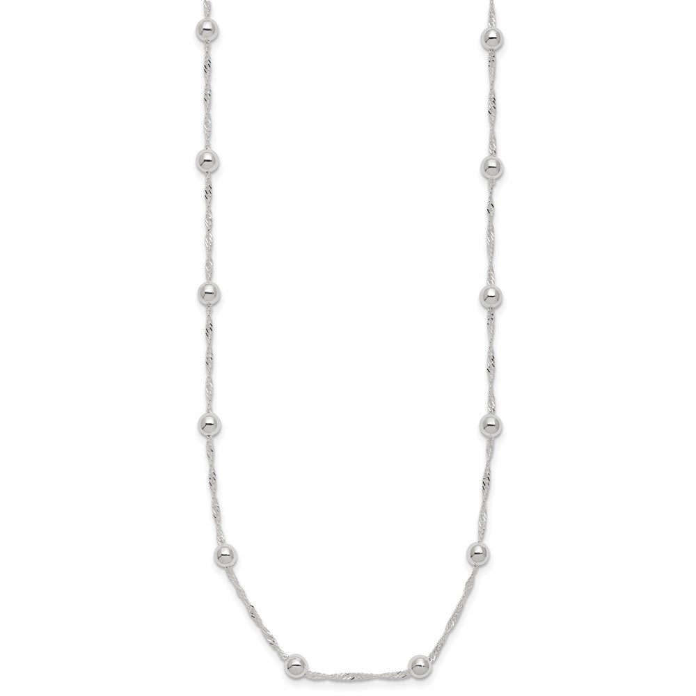 Sterling Silver Polished Beaded Necklace