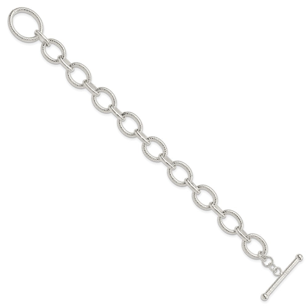 Sterling Silver Polished Fancy Link Necklace