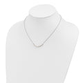 Sterling Silver Beaded 3-4mm FW Cultured Pearl Curved Necklace