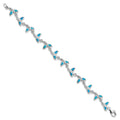 Sterling Silver Rhodium-Plated Whale Tail 7.75in Bracelet