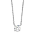 Sterling Silver Rhodium-plated CZ w/1in ext. Necklace