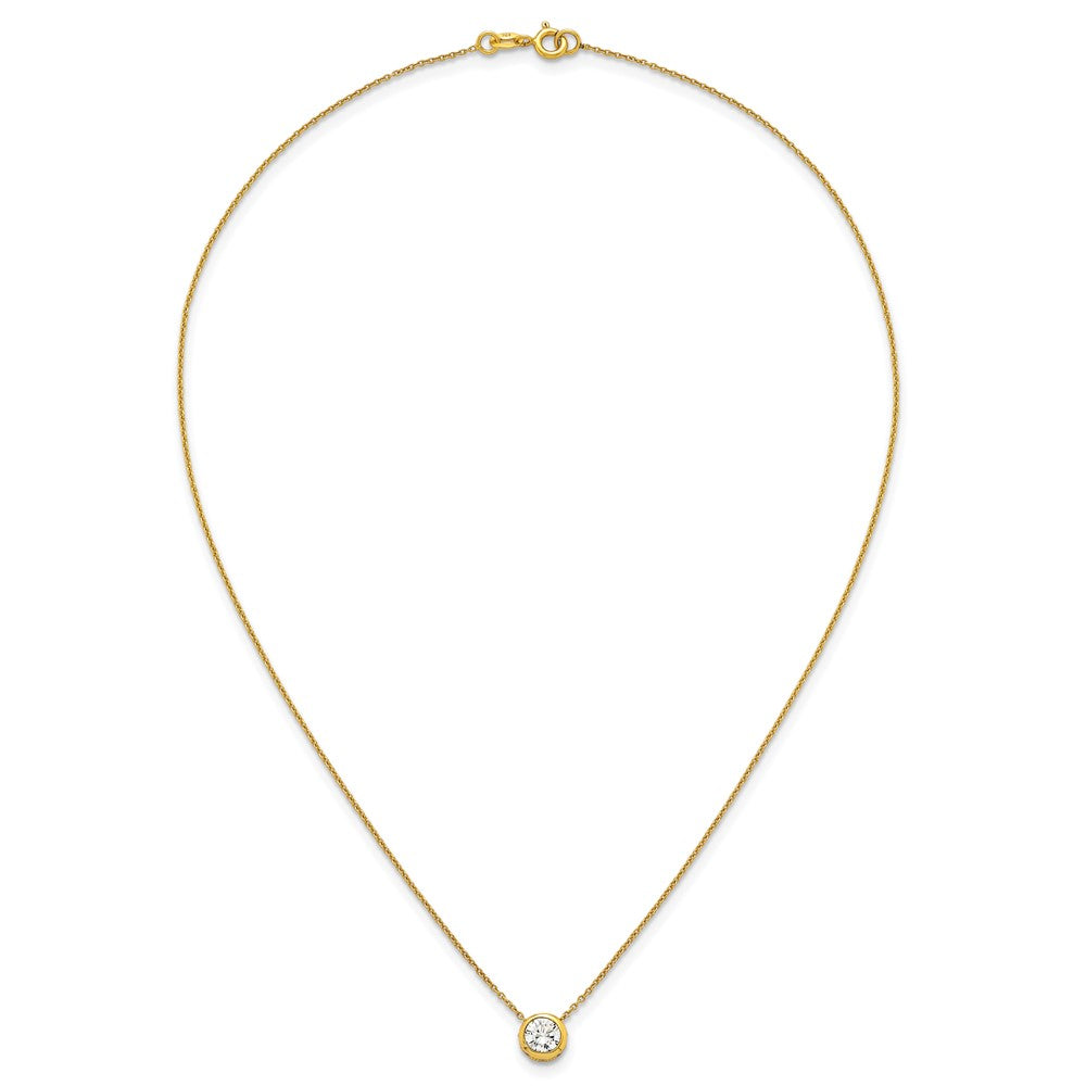 Sterling Silver Gold-tone Polished CZ Necklace
