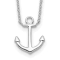 Sterling Silver Rhodium-plated Anchor w/2in ext. Necklace