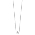 Sterling Silver Rhodium-plated CZ Star Necklace