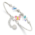 Sterling Silver Enamel Crystal Butterfly Stars w/ 1in ext. Bracelet