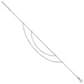 Sterling Silver Polished Multi-Strand 9in Plus 1 in Ext Anklet