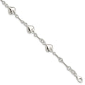 Sterling Silver Polished Puffed Heart 7.5 Inch Bracelet