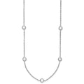 Sterling Silver Rhodium-plated 9-Station CZ Polished Necklace