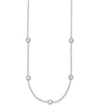 Sterling Silver Rhodium-plated 16-Station CZ Polished Necklace