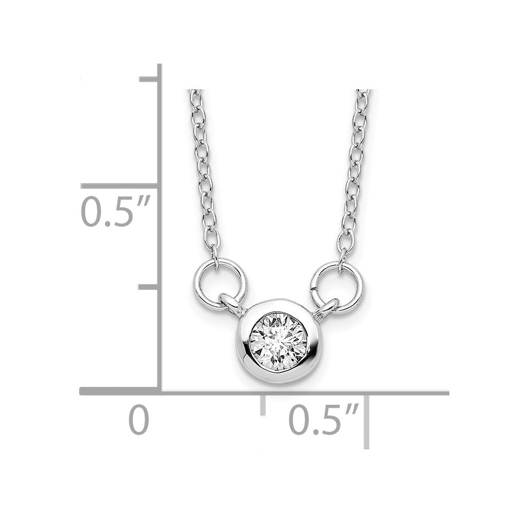 Sterling Silver Rhodium-plated 19in Bezel-set 5mm CZ Necklace