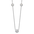 Sterling Silver Rhodium-plated 3 Station CZ Necklace