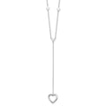 Sterling Silver Rhodium-plated Hearts w/2in ext. Y-Necklace