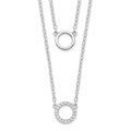 Sterling Silver Rhodium-plated CZ Circles 15in W/2in ext Necklace