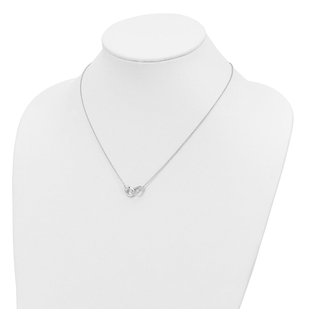Sterling Silver Rhodium-plated Handcuff Necklace