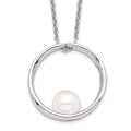 Sterling Silver RH 7-8mm White Round FWC Pearl Necklace
