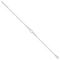 Sterling Silver Oval and Beaded Plus ext. Anklet
