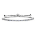 Sterling Silver Rhod-plated June Light Purple CZ Adjustable Bracelet
