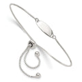 Sterling Silver Polished ID Oval Adjustable Bracelet