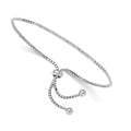 Sterling Silver Rhodium-plated CZ Bar Adjustable Bracelet