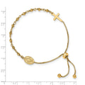 Sterling Silver Gold-tone Miraculous Medal Adjustable Bracelet