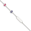 Sterling Silver Enamel Butterfly w/ ext Childs ID Bracelet