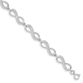 Sterling Silver Rhodium-plated CZ Infinity Bracelet