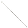 Sterling Silver Beaded Cross Bracelet