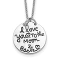 Sterling Silver Rhodium-plated Antiqued MOON AND BACK Necklace