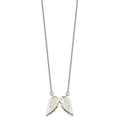 Sterling Silver Rhod-plated Created Opal Wings w/1.5in ext Necklace