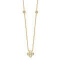 Sterling Silver 14K Gold-plated Polished CZ 18in w/2in ext. Necklace