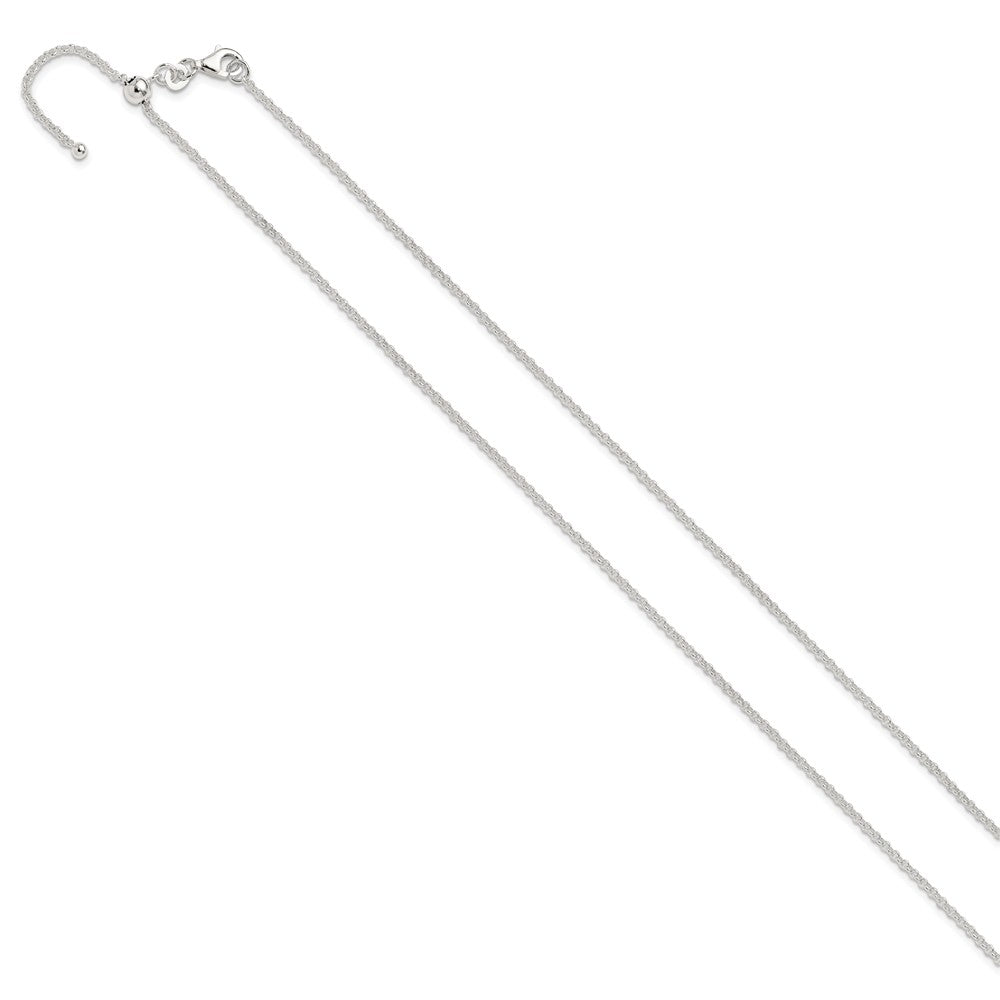 Sterling Silver Polished 1.85mm Rolo Adjustable Necklace